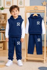 Girls' and boys' hoodie and trousers, sizes 45 to 60