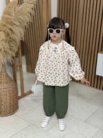 Girls' blouse and trousers, ages 2 to 9