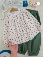 Girls' blouse and trousers, ages 2 to 9