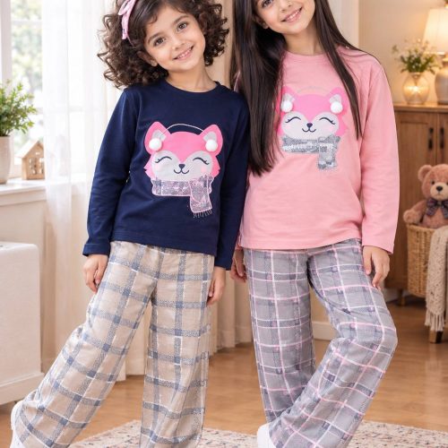 Girls' blouse and trousers, ages 4 to 9