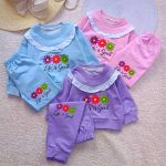 Girls' blouse and trousers, sizes 30 to 45