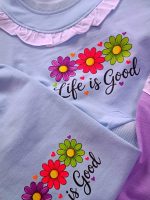 Girls' blouse and trousers, sizes 30 to 45