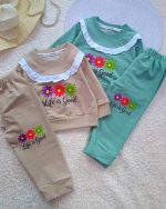 Girls' blouse and trousers, sizes 30 to 45