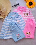 Girls' blouse and trousers, sizes 40 and 45