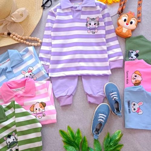 Girls' blouse and trousers, sizes 40 and 45