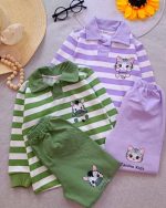 Girls' blouse and trousers, sizes 40 and 45