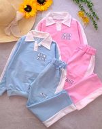 Girls' blouse and trousers, sizes 50 to 60