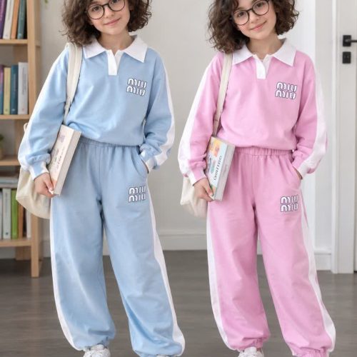 Girls' blouse and trousers, sizes 50 to 60