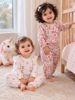 Girls' bodysuit and trousers, sizes 3 to 24 months