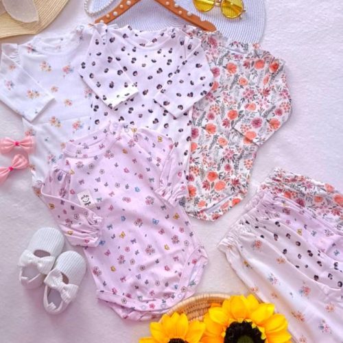 Girls' bodysuit and trousers, sizes 3 to 24 months