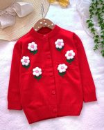 Girls' knitted cardigan, sizes 40 to 55