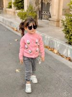 Girls' knitted cardigan, sizes 40 to 55