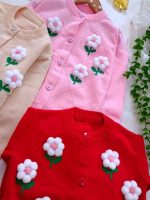 Girls' knitted cardigan, sizes 40 to 55