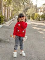 Girls' knitted cardigan, sizes 40 to 55