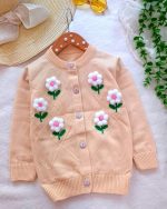 Girls' knitted cardigan, sizes 40 to 55