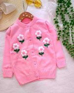 Girls' knitted cardigan, sizes 40 to 55
