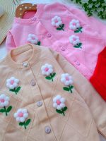 Girls' knitted cardigan, sizes 40 to 55