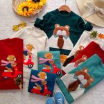 Knitted sweater for girls and boys, sizes 45 to 55